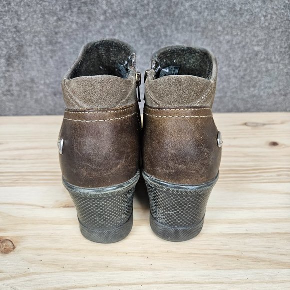 Keen Women Boot Wedge Zip Bootie Size 7.5 Brown Ankle Chukka Pre Owned - Picture 7 of 14
